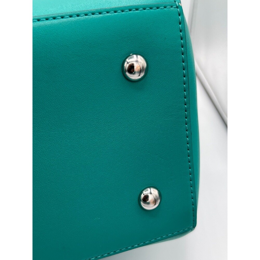 Vera Bradley Teal Convertible Satchel Purse, Faux Leather - Picture 13 of 16